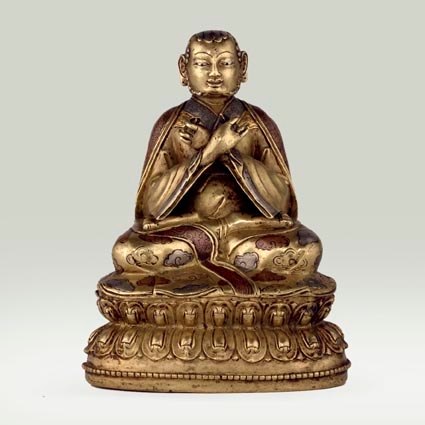 15th century, Tibet, Dragpa Gyaltsen, brass with copper and silver inlay, at the Alain Bordier Foundation (Switzerland).